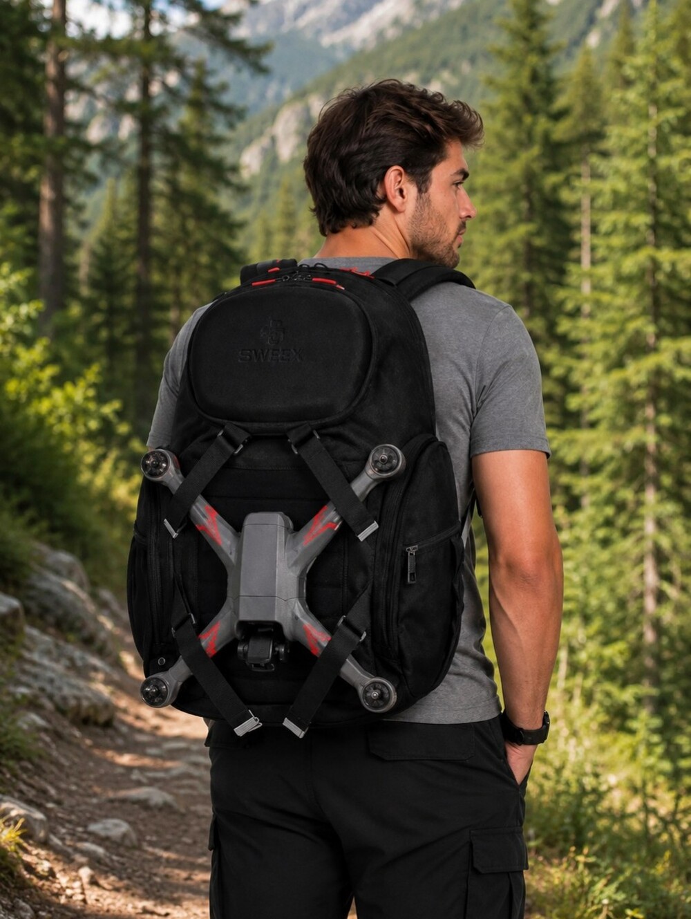 Swiza Maverick Universal Drone Water resistant Backpack Black New NWT